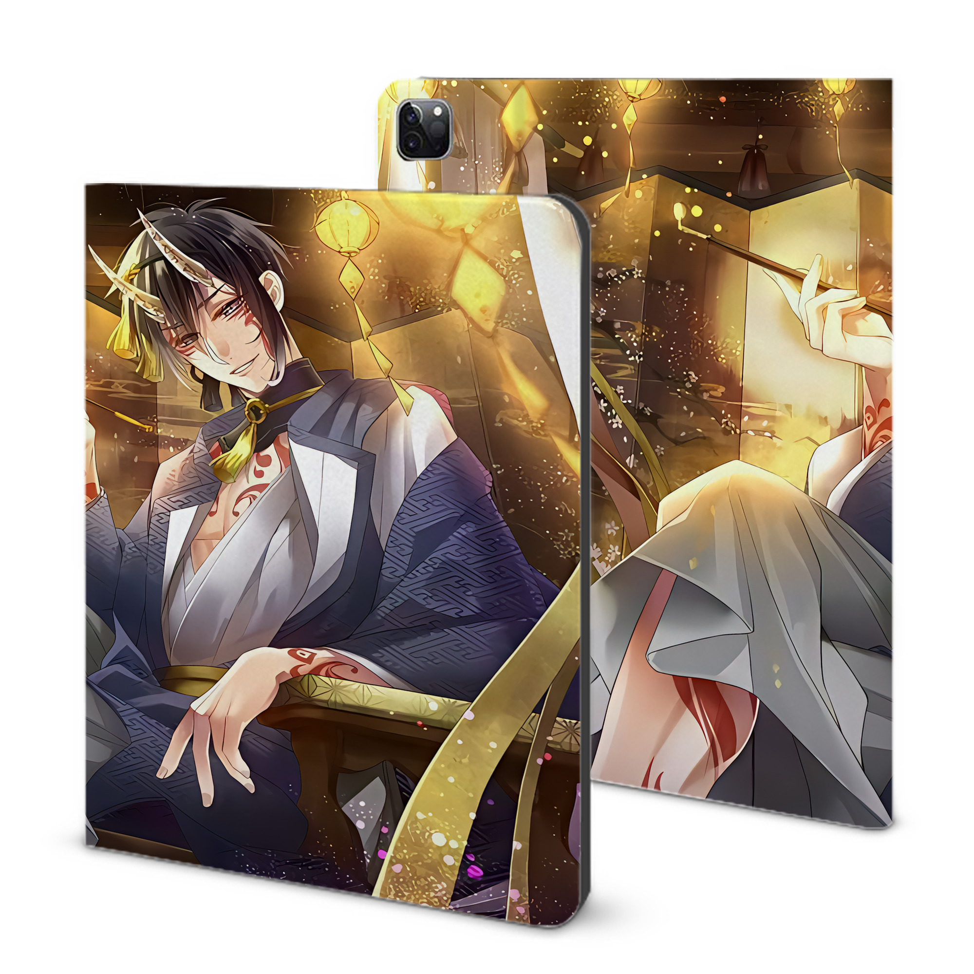 （画像用） 刀剣乱舞 Touken Ranbu IPad ケース ブック型 PUレザー TPU 耐衝撃 軽量 薄型 ペン収納なし 全面保護 IPad 各モデル対応